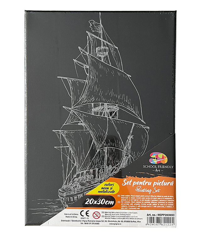 PANZA PREDESENATA PE SASIU NEAGRA 20*30CM CORABIE SF ART PIGNA PANZA PREDESENATA PE SASIU NEAGRA 20*30CM CORABIE SF ART PIGNA